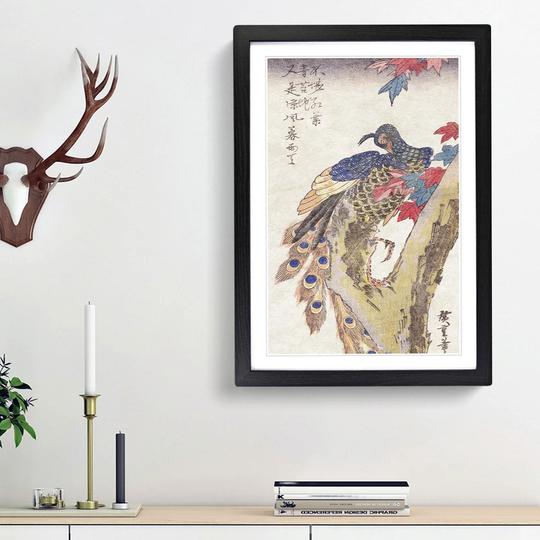 Perched Peacock by Utagawa Hiroshige - Picture Frame Painting Print