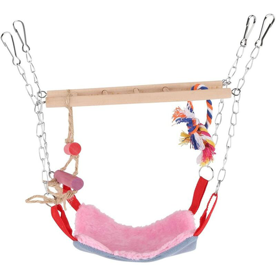 Benobby Kids - Parrot Toy, Parrot Perch Parrot Cage Parrot Games Parrot Climbing Toy Wooden Ladder Hammock Hanging Decor for Small Animals Ferret