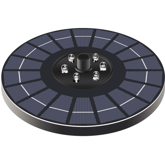 4W Solar Fountain with Nozzles Solar Pump Outdoor Pond for Bird Bath Aquarium Pond Garden Fountain