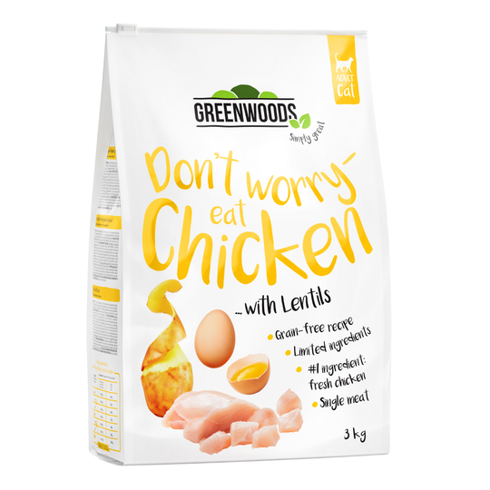 Greenwoods Adult Economy Pack 3 x 3kg - Chicken with Lentils, Potatoes & Egg