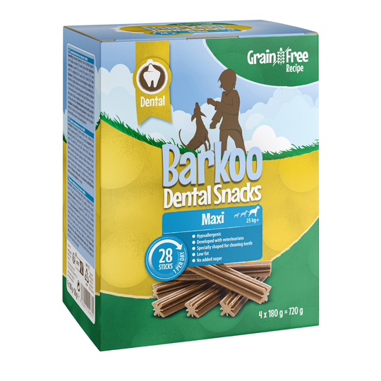 Barkoo Dental Snacks Grain-Free Saver Pack - Maxi Dogs (28 Chews - 720g)