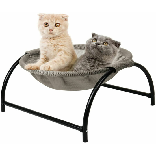 Bearsu - Large Cat Hammock Basket, 2022 New Version Cat Beds, Washable Cushion, Sleeping and Furniture for Cats (Gray)