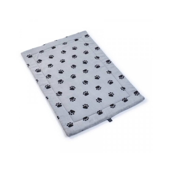 Zoon Machine Washable Snug Paws Grey Velour Padded Crate Base Dog Bed