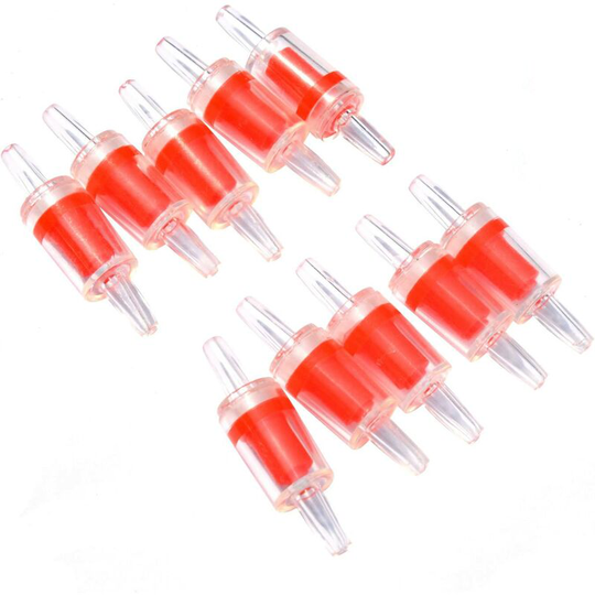 50pcs Aquarium Air Pump Return Flaps Red Plastic Unidirectional Unidirectional Anti-Back Check Valve for Aquarium