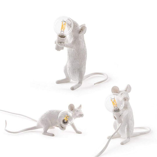 3pcs Resin Rat Lamps Mouse Led Table Lampled Desk Lamp Home Decor Desk Lights with Lamp Desk LED Eye Protection Decoration Animal Desk Lamp