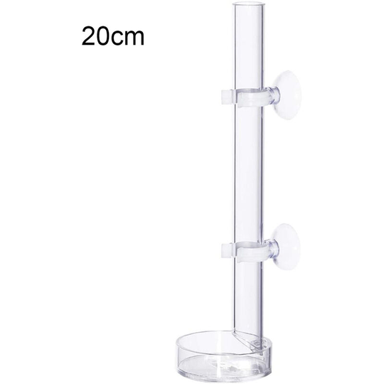 Fish Shrimp Feeder Tube and Plate Acrylic Clear Shrimp Feeding Tube Aquarium Fish Tank Feeder for Crystal Shrimp Tropical Fish, 20cm