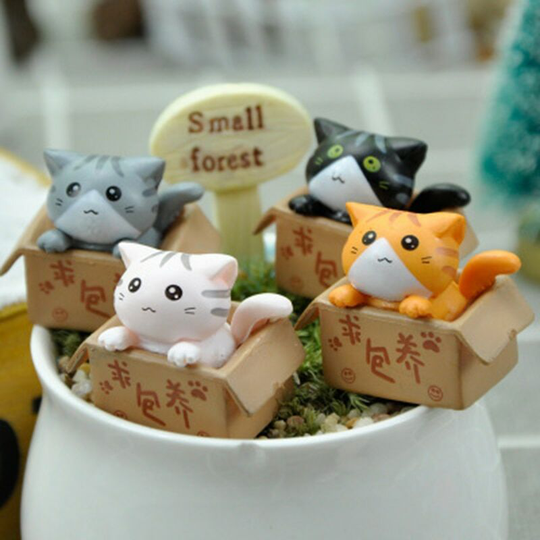 4pcs mini cute cat,garden kitten ornament,gift for children,baby room decoration,