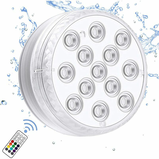 Briday - Submersible led Lights with , rf Remote Control, 10 led Underwater Pool Lights IP68 Waterproof, Battery Operated Pond Light for Bathtub,