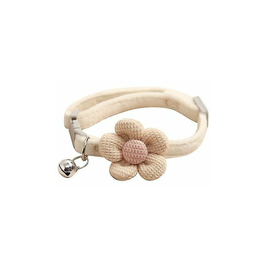 Pet Collar Traction Cute Cartoon Flower Bell Collar Cat Necklace Small Dog Supplies With Bell Cat- Collar Adjustable Cute Kitten- Collar