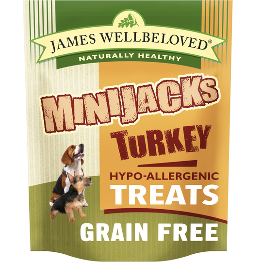 James Wellbeloved Minijacks Dog Treats - Turkey & Vegetable - Grain-Free (90g)