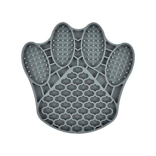 Pet Bowl, Silicone Anti-Glutting Bowl For Dogs And Cats - Slow Feed , Claw , Gray