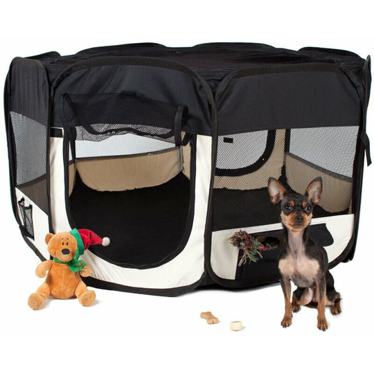 Pet House Tent Foldable Extra Large Space Tent Bed Playpen For Pet Puppy Dogs Cats Waterproof Exercise Center Kennel Black