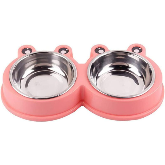 Cat Bowl, Double Bowl For Dog And Pets, Stainless Steel Pet Bowl Set, Double Bowl For Cat