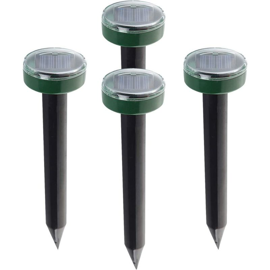 Perle Rare - Solar Mole Repeller Taupe, Waterproof, Ultrasonic, Waterproof, Repellent, Insect Repellent, Bug Repellent for Outdoor Garden(Pack of 4)