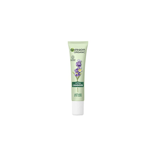 Garnier Organic Soothing Lavandin Anti Age Eye Cream, Enriched With Vitamin E and Organic Argan Oil for Smooth and Refreshed Eye Area 15 ml