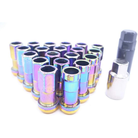 Deckon - Automotive Modified Wheel Hub Screw/Inner Seven Corner Automotive Wheel Hub Anti-theft Nut a Set Of 20 Pieces (Color : Rainbow, Size :