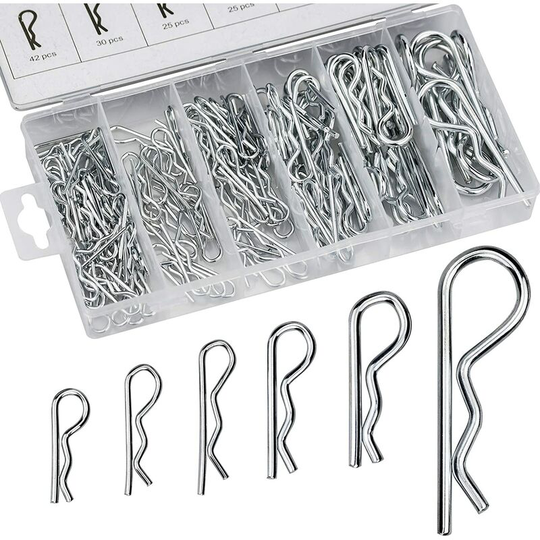 150 Pieces Retaining Pins, R-Clip Retaining Pins, Cotter Pin Assortment Kit for Auto Repair