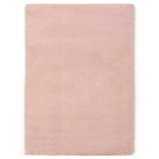 vidaXL Rug 80x150cm Faux Rabbit Fur Old Pink Carpet Floor Area Shaggy Mat