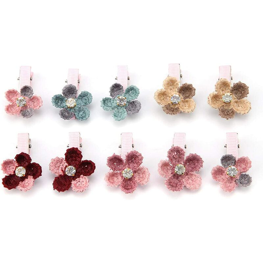 Company dog hats, 10 pieces floral hair clip in cute animal hair pin small dog hair grooming accessories Birthday party fe supplies
