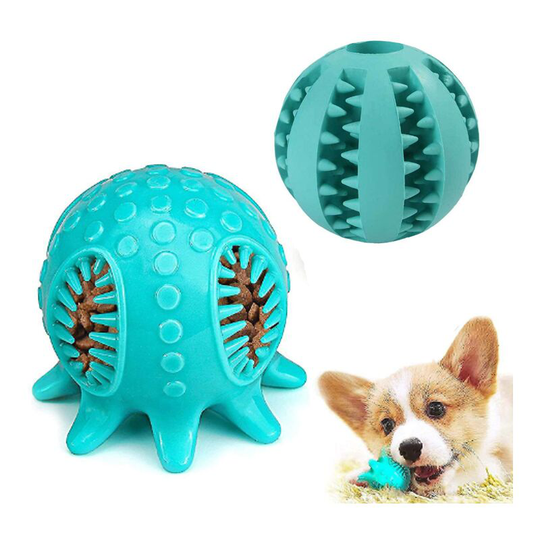2 Pack Dog Toy Balls Dog Treats Food Dispenser Balls Puppy Teeth Cleaning Toys Missing Food Balls Molar Balls