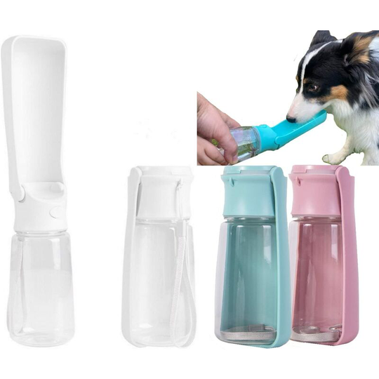 Collapsible Bottle Water Bottle for Dogs, Large Capacity (550 ml) life utility. Light and transportable travel bowl to quench your pet's thirst on