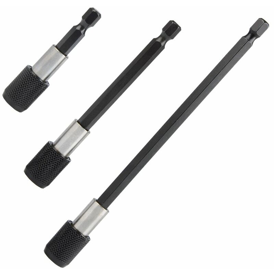 3Pcs Magnetic Bit Holder 1/4 Magnetic Screwdriver Bit Holder with Hex Shank 60mm/100mm/150mm for Screws Nuts and Other Hand Drill