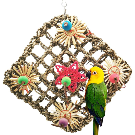 1pc Parrot Bird Toy, Wall Mounted Seagrass Finding Toy for Small Parrots, Parrots, Macaws, Conures, Finches, Lovebirds