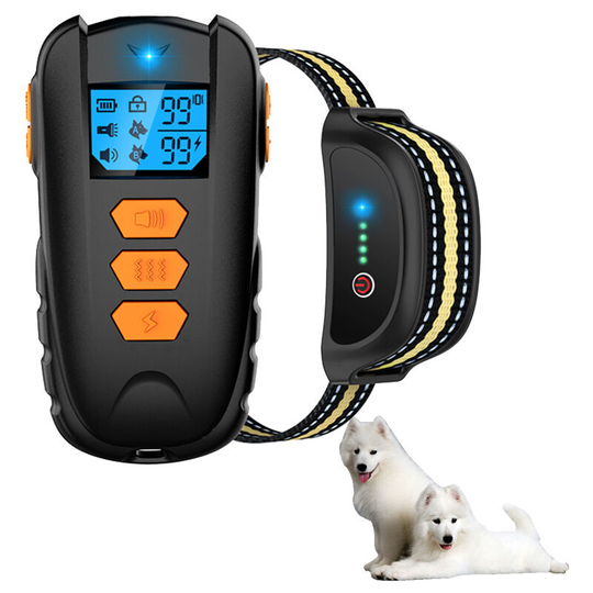 Sun Flowergb - Dog Training Collar with Remote Control, Shock Collar for Dogs Waterproof Dog Collar with Beep and Vibration, Adjustable 0-99 Levels