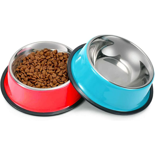 2 Pack Non-Slip Stainless Steel Kitten Bowls Multi-Functional Small Pet Food and Water Bowls
