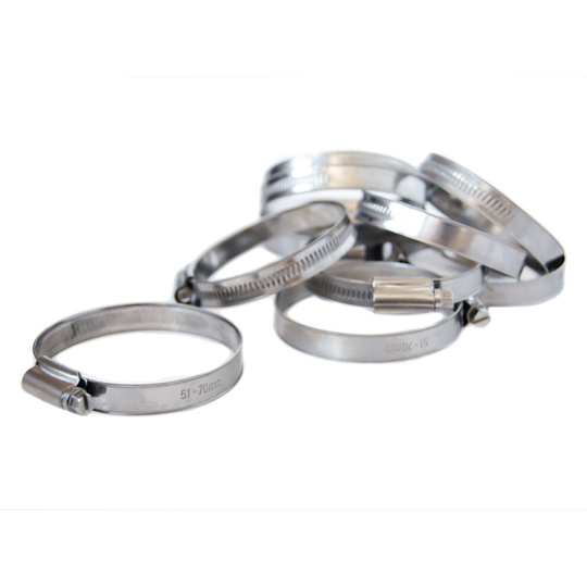 (Pack of 10) 51-70mm Stainless Steel Clips for 50mm hose
