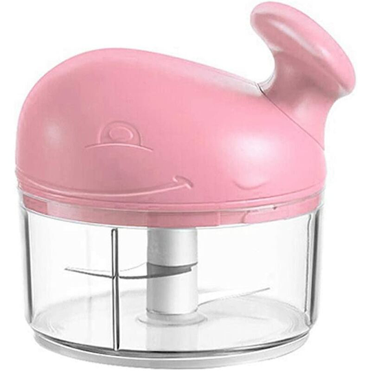 Mini Whale Shape Manual Garlic Press Hand Chopper Food Processor Kitchen Smasher Grinder Vegetable Chopper for Meat Nuts Pepper Kitchen Condiments