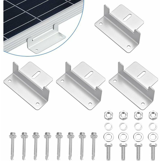 Bearsu - Pieces Solar Panel z Mount Bracket Aluminum Alloy Solar Panel z Mounting Bracket Kits with Nuts and Bolts for Roof of rv, Boat, Cabin,