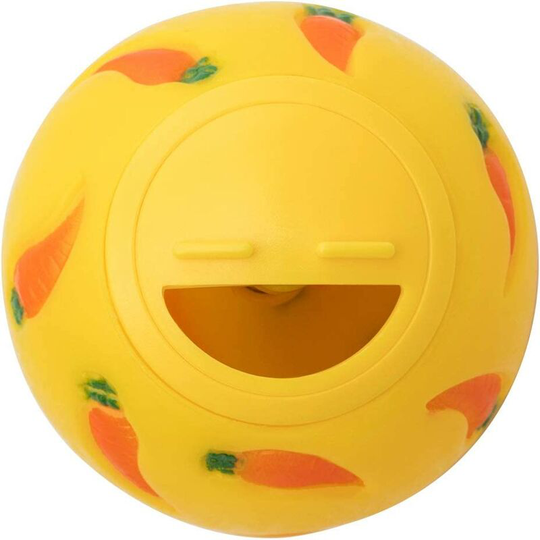 Small Animal Snack Ball, Rabbit Lick Ball, Boring Toy, Bite Resistant Floppy Ears Rabbit, Hamster, Chinchilla, Pig Cage; India Pet Supplies, Yellow
