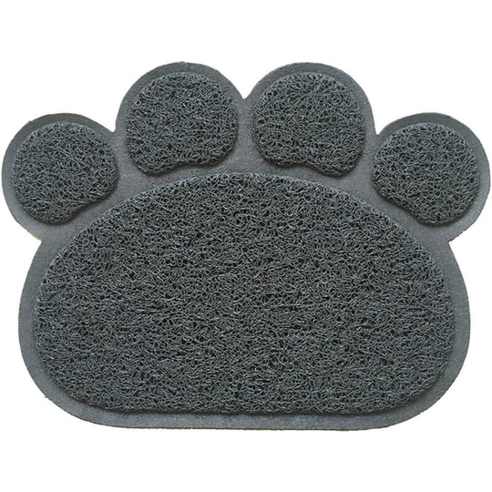Litzee - Litter Tray Mat,Cat Litter Tray Flat Food Bowl Cleaning Mat 30*40cm (Grey)