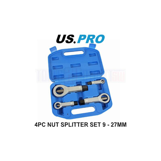 Tools 4 Piece Nut Splitter Set Remove Broken Corroded Damaged Nut 9 - 27mm 5894 - Us Pro