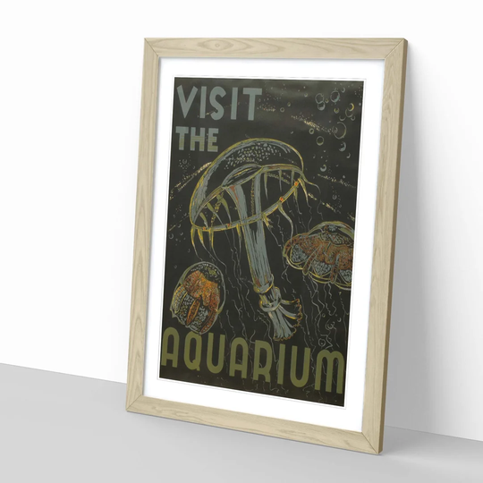 Vintage WPA Visit the Aquarium (2) Framed Vintage Advertisement