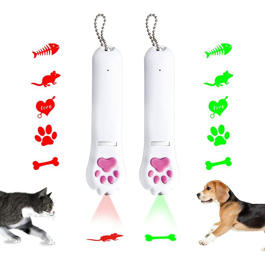 Interactive Cat Toy 2 Pack Rechargeable led Pointer Cat Catching Toy with 5 Patterns and Purple Checkered Urine Spot Hunting Toys for Cats