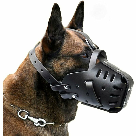 Monly - Muzzles for Pets, Made in Leather, Medium and Large Size Dogs, German Shepherd Doberman, Anti-Bite Masks Dog Training, Defense Muzzles