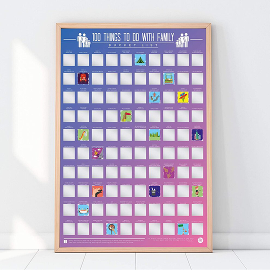 100 Things To Do With Family Scratch Off Bucket List Poster