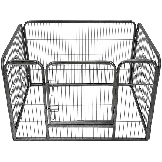 Tectake - Puppy playpen 4 corners - dog pen, dog playpen, puppy pen - grey
