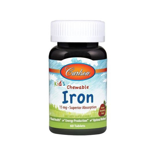 (60 tablets) Kid's Chewable Iron, 15mg Strawberry - 60 tablets
