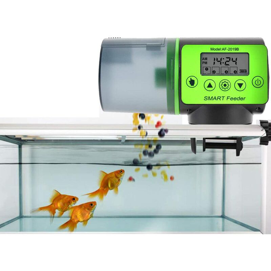 Bearsu - Automatic Fish Food Dispenser with Timer and lcd for Aquarium