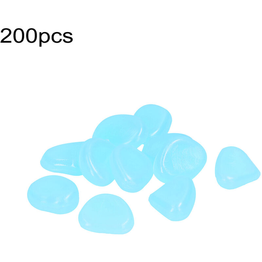 Lifcausal - Artificial Fluorite Garden Pebbles for Walkways Aquarium Decor Plants Self-Luminous Stones Glow in the Dark (Blue 200pcs)