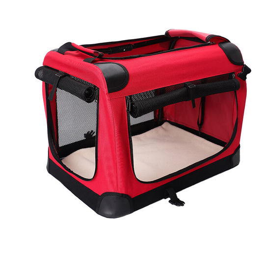 Foldable Transport Box for Dog Car Box Bag (l) 70x52x50 cm Red