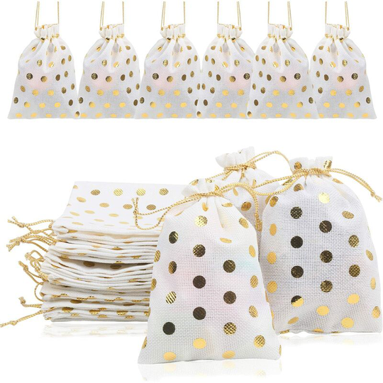 12 pcs pne Burlap Bags Candy Treat Bags with Drawstring for Wedding Gift Wrapping Party Favors
