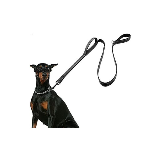 Large Dog Leash, Leash with Padded Handle, Highly Reflective Yarn, 6' Leash, for All Size Dogs, Black