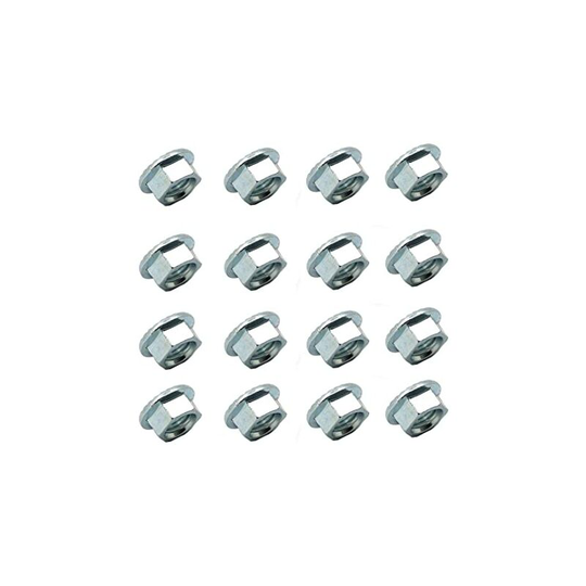 Joorrt - 16 Pieces Flange Nuts M10 Stainless Steel Flange Nuts Metric Hex Lock Pack with for Car Motorcycle