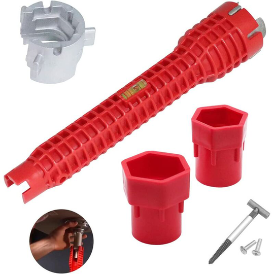 Bearsu - Faucet and Basin Installation Tool, Multi-Function Faucet Tool, Basin Installation Wrench, Sanitary Tool for Toilet Sink Bathroom Kitchen