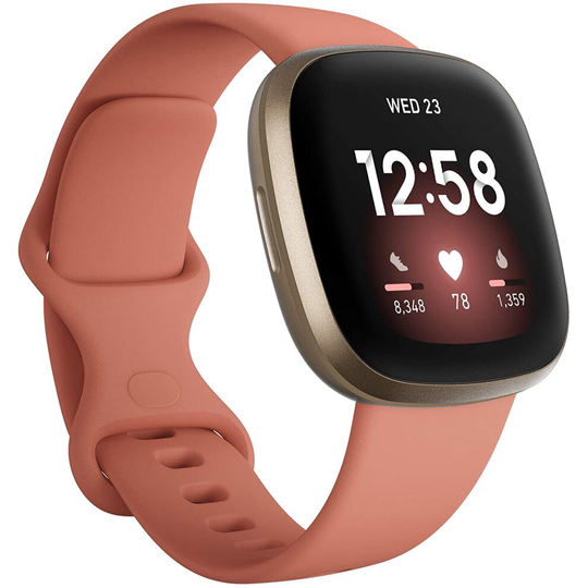 Fitbit Versa 3 Health & Fitness Smartwatch with GPS, 24/7 Heart Rate, Voice Assistant & up to 6+ Days Battery, Pink/Clay