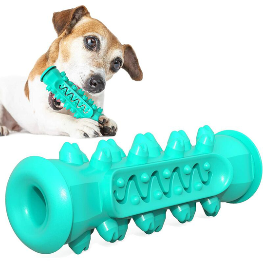 Bearsu - Dog Chew Toys,Dog Toothbrush Toy for Medium Puppy,Squeaky Dog Teeth Stick Interactive Cleaning,Sturdy and Durable,Blue